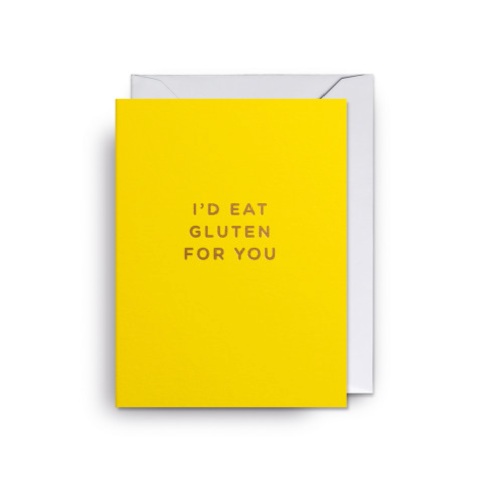Mini-Klappkarte Text: I'd Eat Gluten For You